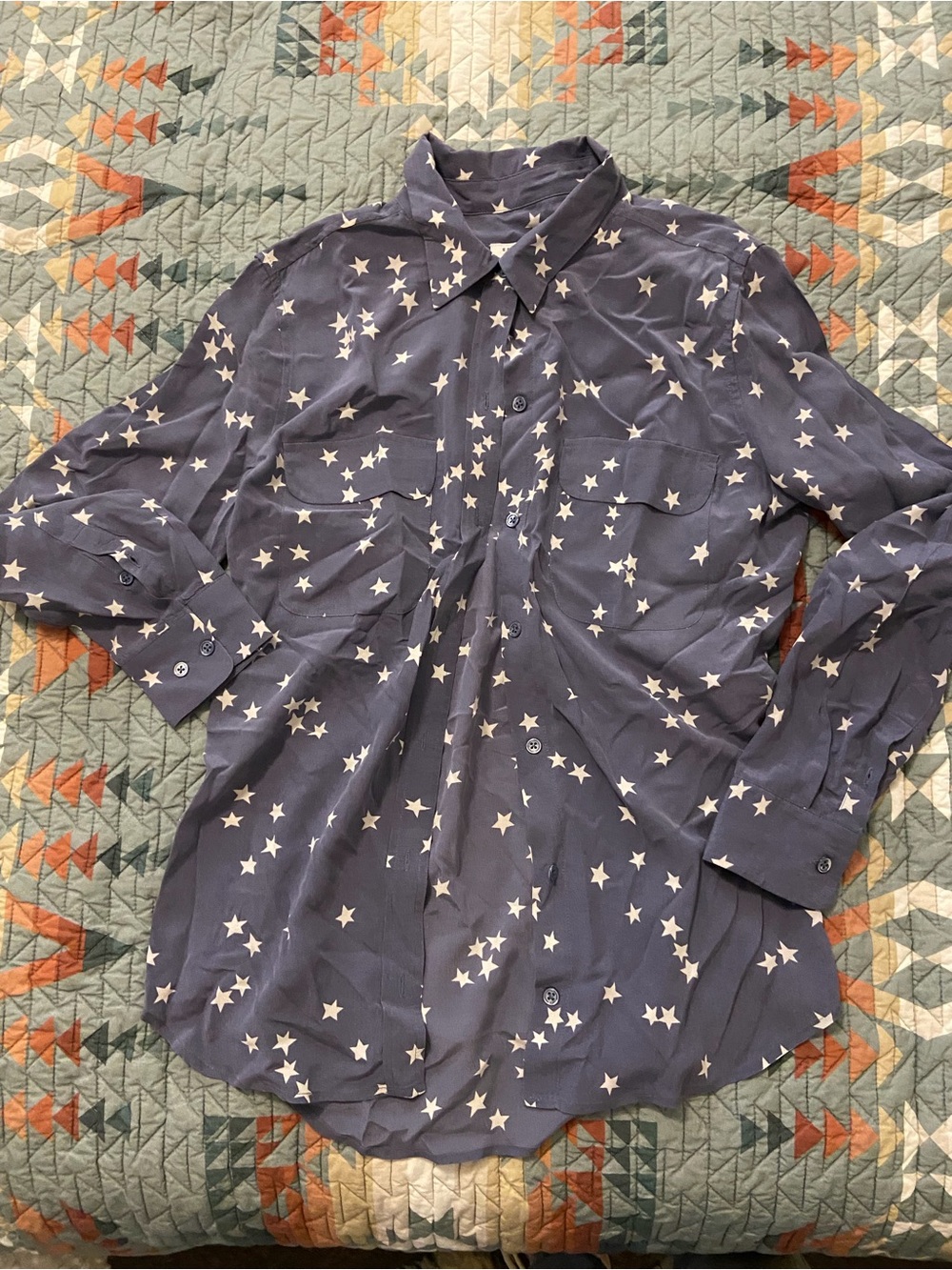 Equipment Slate Star Print Button Down Blouse
